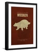 WI State Minimalist Posters-Red Atlas Designs-Framed Giclee Print