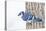 Wichita County, Texas. Blue Jay, Cyanocitta Cristata, Feeding in Snow-Larry Ditto-Stretched Canvas