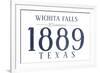 Wichita Falls, Texas - Established Date (Blue)-Lantern Press-Framed Art Print