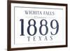 Wichita Falls, Texas - Established Date (Blue)-Lantern Press-Framed Art Print