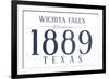 Wichita Falls, Texas - Established Date (Blue)-Lantern Press-Framed Art Print