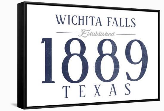Wichita Falls, Texas - Established Date (Blue)-Lantern Press-Framed Stretched Canvas