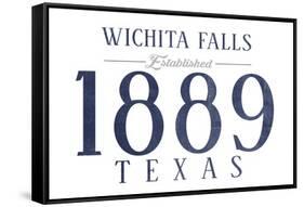 Wichita Falls, Texas - Established Date (Blue)-Lantern Press-Framed Stretched Canvas