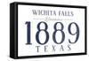 Wichita Falls, Texas - Established Date (Blue)-Lantern Press-Framed Stretched Canvas