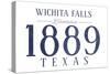 Wichita Falls, Texas - Established Date (Blue)-Lantern Press-Stretched Canvas