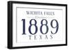 Wichita Falls, Texas - Established Date (Blue)-Lantern Press-Framed Art Print