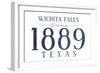 Wichita Falls, Texas - Established Date (Blue)-Lantern Press-Framed Art Print