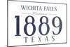 Wichita Falls, Texas - Established Date (Blue)-Lantern Press-Mounted Art Print