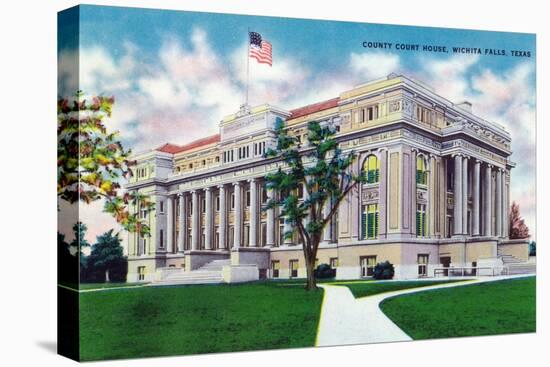 Wichita Falls, Texas - Exterior View of the County Court House, c.1952-Lantern Press-Stretched Canvas