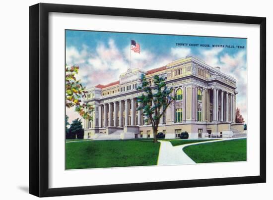 Wichita Falls, Texas - Exterior View of the County Court House, c.1952-Lantern Press-Framed Art Print