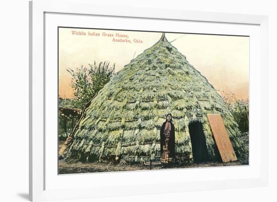 Wichita Indian Grass House-null-Framed Art Print