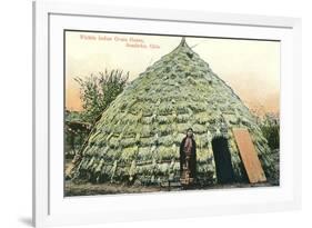 Wichita Indian Grass House-null-Framed Art Print