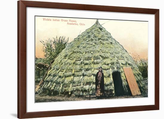 Wichita Indian Grass House-null-Framed Art Print