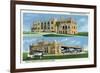 Wichita, Kansas - Administration Building and Planes-Lantern Press-Framed Premium Giclee Print