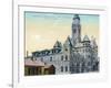 Wichita, Kansas - Central Fire Station and City Hall Exterior View-Lantern Press-Framed Art Print