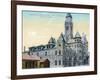 Wichita, Kansas - Central Fire Station and City Hall Exterior View-Lantern Press-Framed Art Print