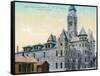 Wichita, Kansas - Central Fire Station and City Hall Exterior View-Lantern Press-Framed Stretched Canvas