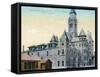Wichita, Kansas - Central Fire Station and City Hall Exterior View-Lantern Press-Framed Stretched Canvas