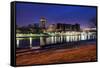 Wichita, Kansas - Downtown-benkrut-Framed Stretched Canvas