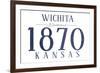 Wichita, Kansas - Established Date (Blue)-Lantern Press-Framed Art Print