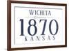 Wichita, Kansas - Established Date (Blue)-Lantern Press-Framed Art Print