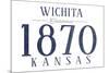 Wichita, Kansas - Established Date (Blue)-Lantern Press-Mounted Art Print