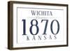 Wichita, Kansas - Established Date (Blue)-Lantern Press-Framed Art Print