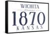 Wichita, Kansas - Established Date (Blue)-Lantern Press-Framed Stretched Canvas
