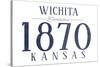 Wichita, Kansas - Established Date (Blue)-Lantern Press-Stretched Canvas