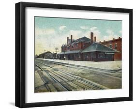 Wichita, Kansas - Exterior View of Rock Island Train Depot-Lantern Press-Framed Art Print