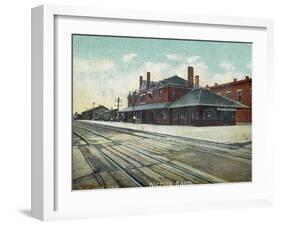 Wichita, Kansas - Exterior View of Rock Island Train Depot-Lantern Press-Framed Art Print