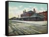 Wichita, Kansas - Exterior View of Rock Island Train Depot-Lantern Press-Framed Stretched Canvas