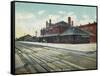 Wichita, Kansas - Exterior View of Rock Island Train Depot-Lantern Press-Framed Stretched Canvas