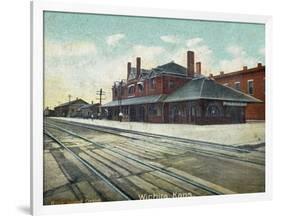 Wichita, Kansas - Exterior View of Rock Island Train Depot-Lantern Press-Framed Art Print