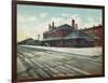 Wichita, Kansas - Exterior View of Rock Island Train Depot-Lantern Press-Framed Art Print