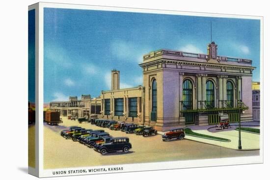 Wichita, Kansas - Exterior View of Union Station-Lantern Press-Stretched Canvas
