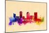 Wichita, Kansas - Skyline Abstract-Lantern Press-Mounted Art Print