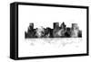 Wichita Kansas Skyline BG 1-Marlene Watson-Framed Stretched Canvas