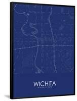 Wichita, United States of America Blue Map-null-Framed Poster