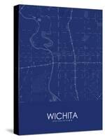 Wichita, United States of America Blue Map-null-Stretched Canvas