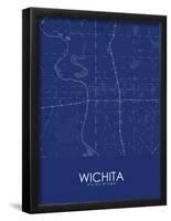 Wichita, United States of America Blue Map-null-Framed Poster