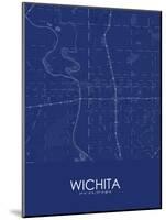 Wichita, United States of America Blue Map-null-Mounted Poster