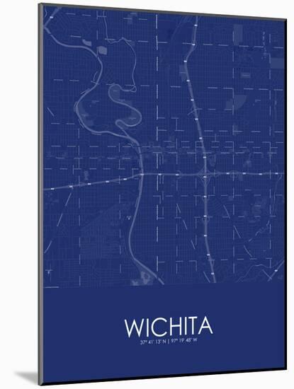 Wichita, United States of America Blue Map-null-Mounted Poster