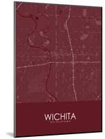 Wichita, United States of America Red Map-null-Mounted Poster