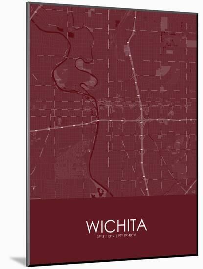 Wichita, United States of America Red Map-null-Mounted Poster