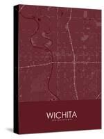 Wichita, United States of America Red Map-null-Stretched Canvas