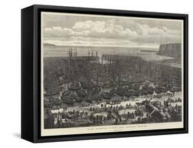 Wick Harbour During the Herring Fishing-Samuel Read-Framed Stretched Canvas