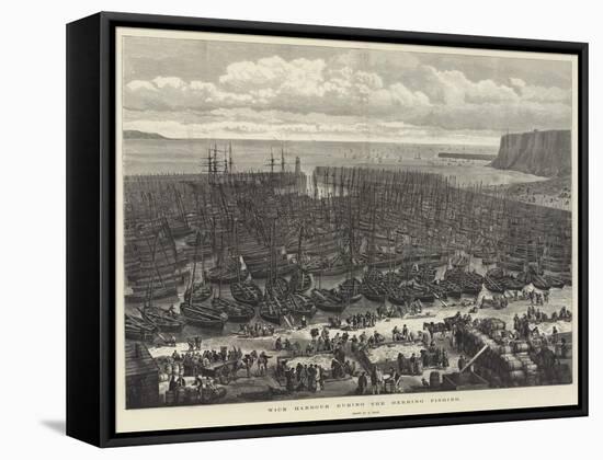 Wick Harbour During the Herring Fishing-Samuel Read-Framed Stretched Canvas