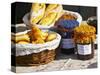 Wicker Basket with Croissants and Breads, Clos Des Iles, Le Brusc, Var, Cote d'Azur, France-Per Karlsson-Stretched Canvas