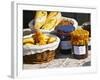 Wicker Basket with Croissants and Breads, Clos Des Iles, Le Brusc, Var, Cote d'Azur, France-Per Karlsson-Framed Photographic Print